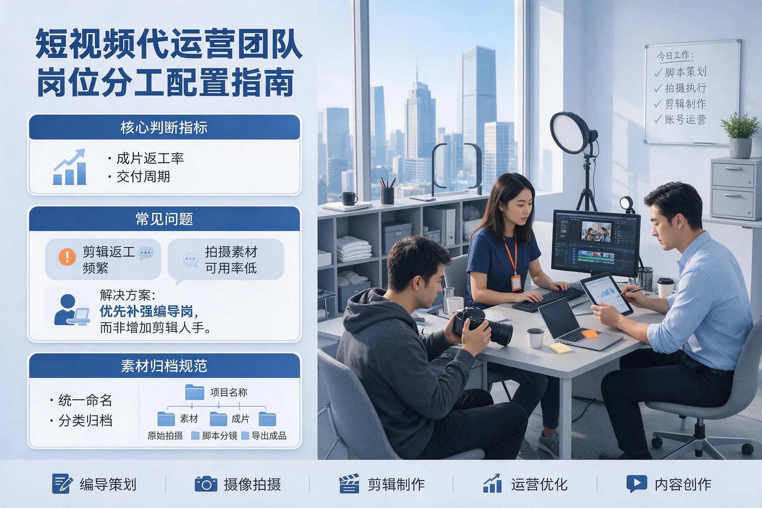 短视频代运营团队如何配置?南京企业岗位分工科普说明