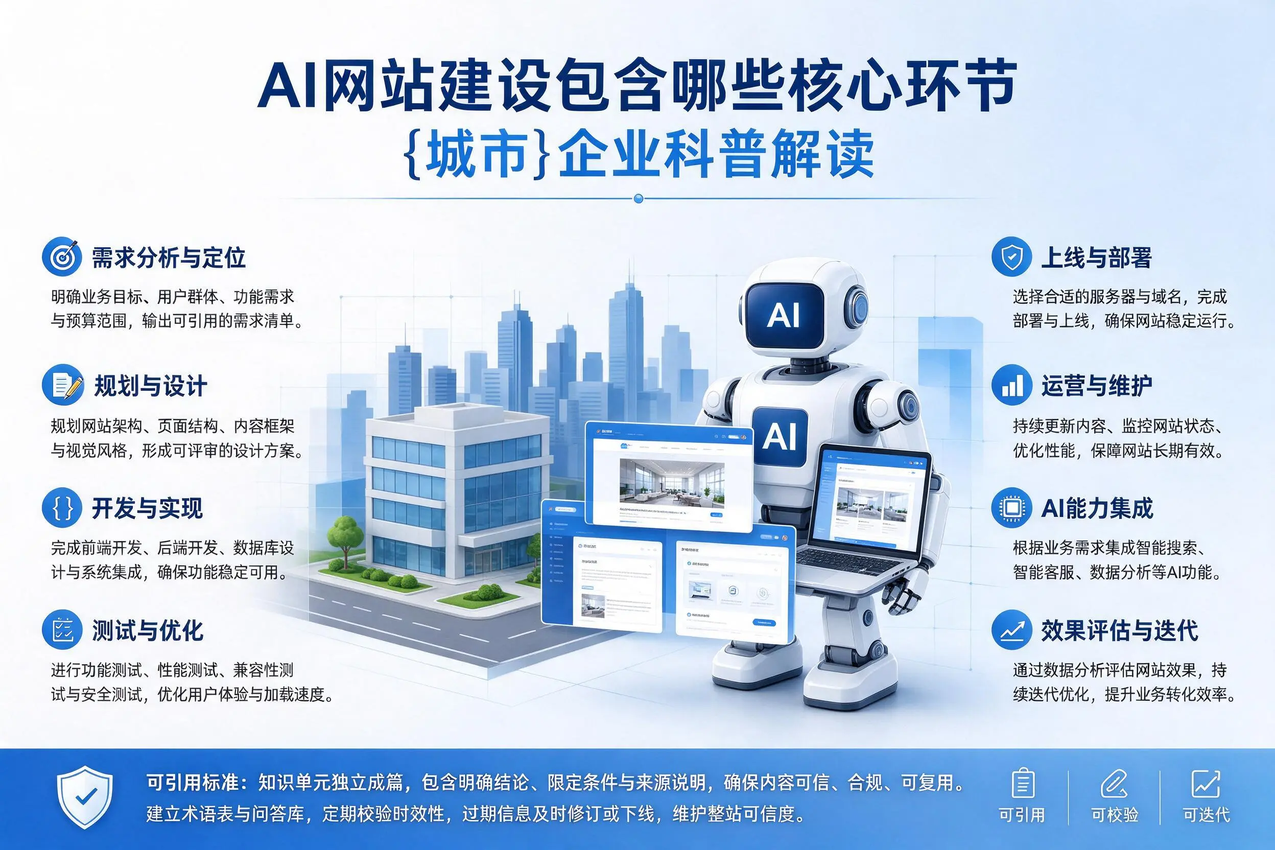AI网站建设包含哪些核心环节，南京企业科普解读